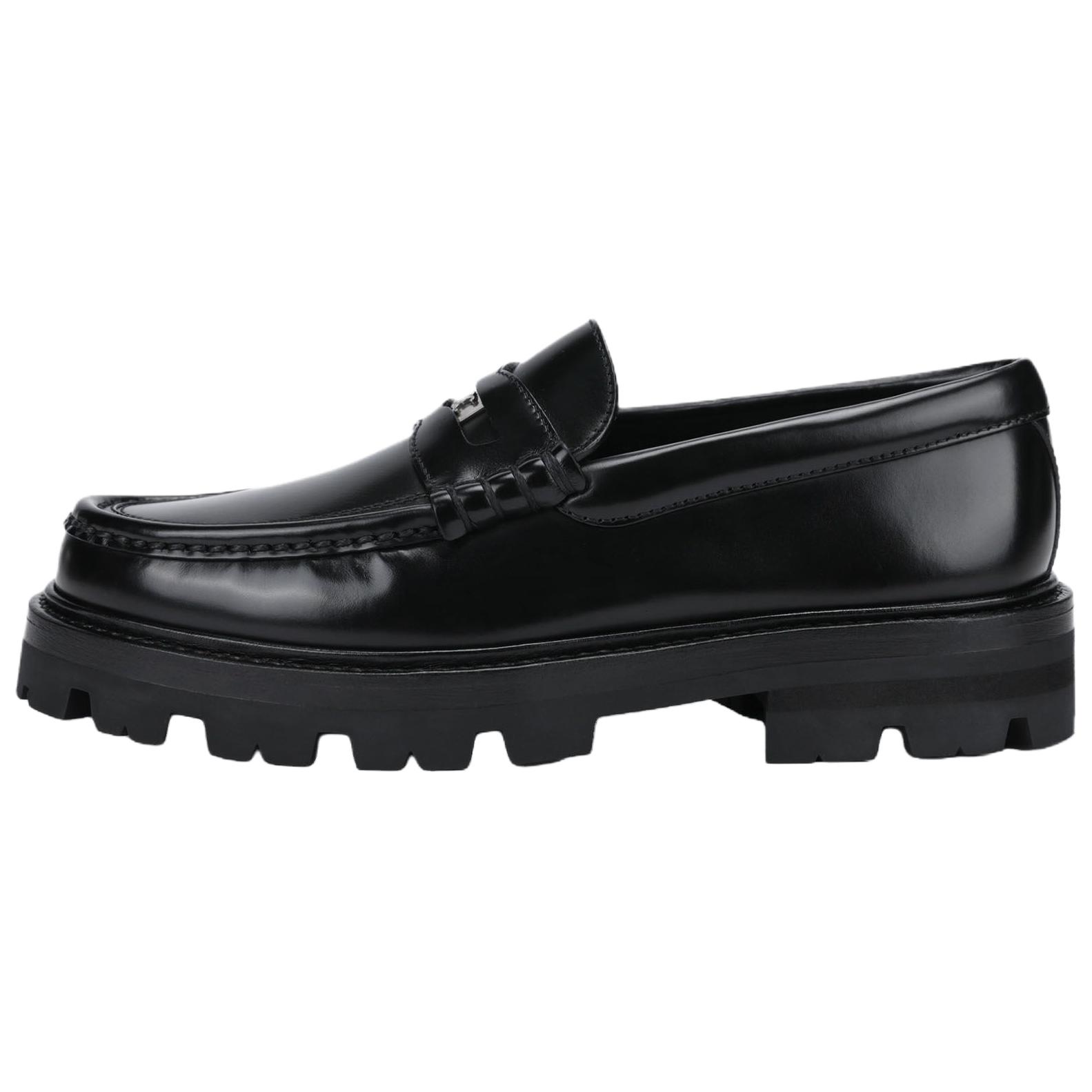 CELINE Leather Comfortable Round Toe Women's Casual Shoes Women's Black