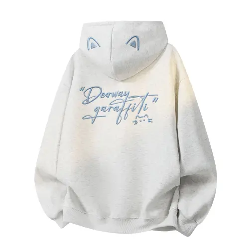 DEERWAY Cute design travel sports comfortable warm hoody for students, sweatshirt for men and women, American style, with embroidery, trend of season, loose fit, for beloved