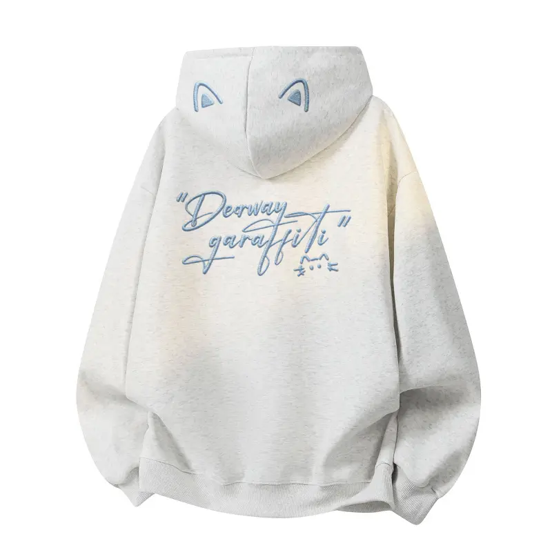 DEERWAY Cute design travel sports comfortable warm hoody for students, sweatshirt for men and women, American style, with embroidery, trend of season, loose fit, for beloved