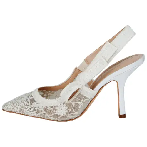 DIOR J'Adior Cone Heel High Heels 10cm Women's White