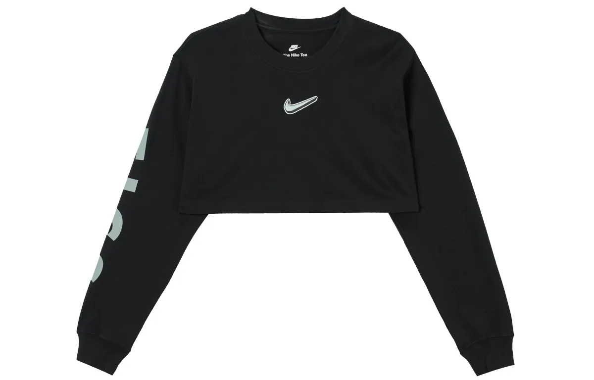 Nike T-Shirts Women's Black Crew Neck Moderate