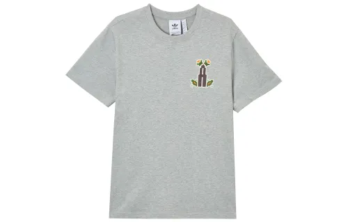 Adidas Originals T Shirts Men's Medium Heather Gray Crew Neck Moderate