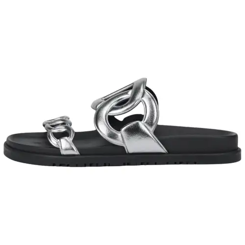 HERMES Extra Stylish Sandal Women's Black Silver