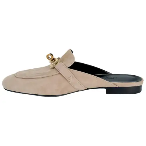 HERMES Oz Closed Toe Slippers Women's Brown
