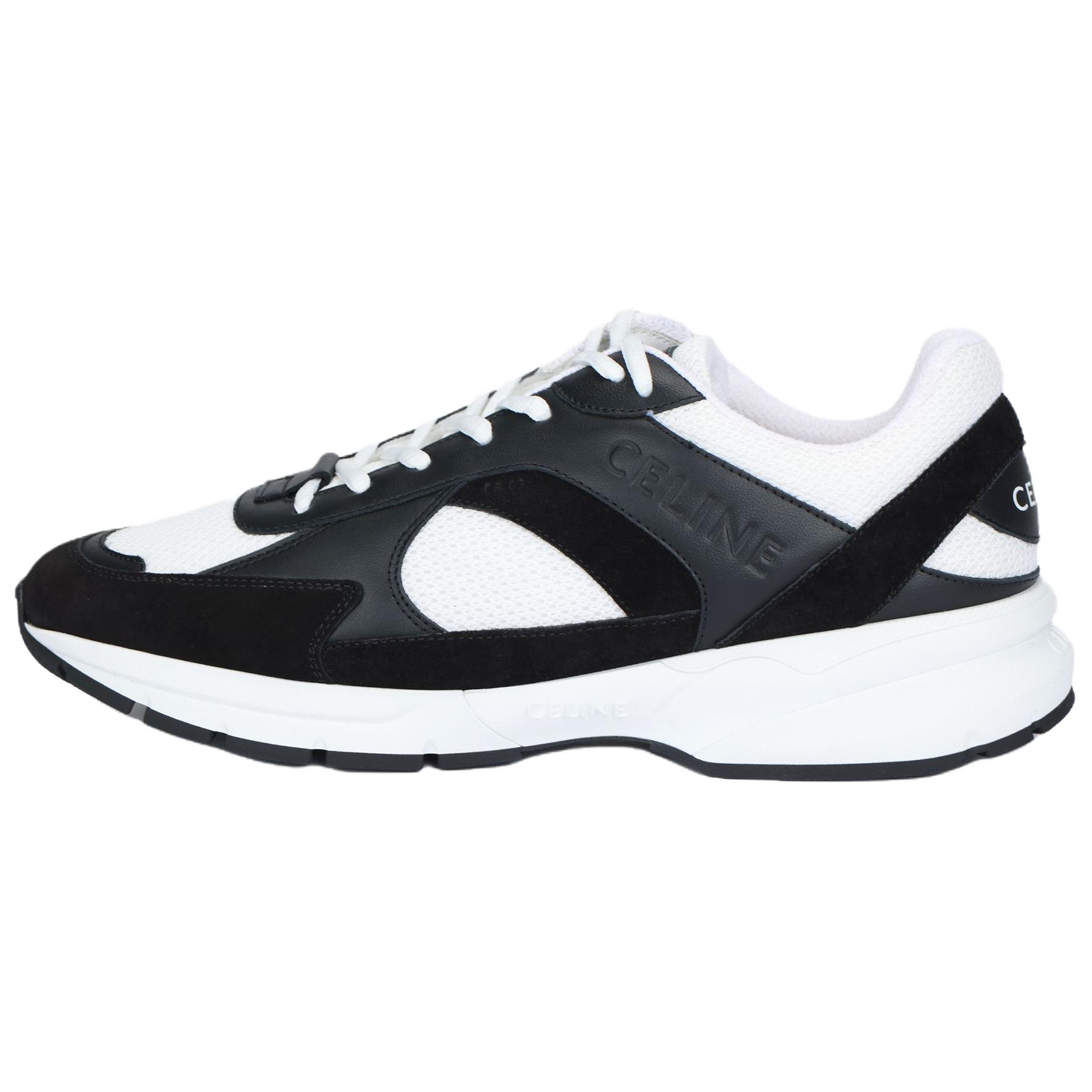 CELINE RUNNER CR 03 Suede Low top Casual Shoes Men's Black White