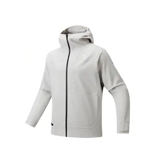 ANTA Variety Training Collection Windbreaker Jackets Men's Beige Pink Gray Hooded Moderate