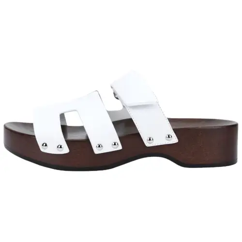 HERMES Slide Slippers 4cm Women's White