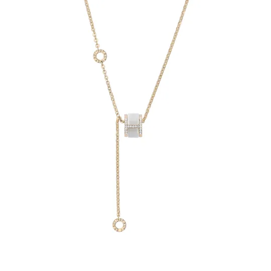KEYS VIA Rhinestone Collarbone Chain Pendant Necklace Women's