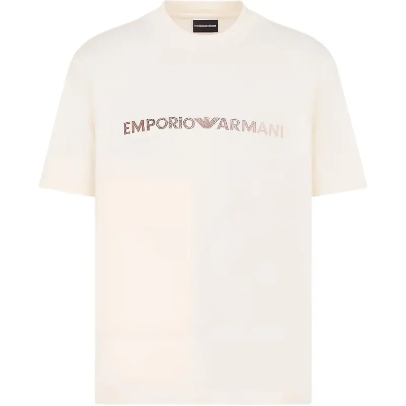 EMPORIO ARMANI Logo Embroidered Pima Jersey T-Shirt