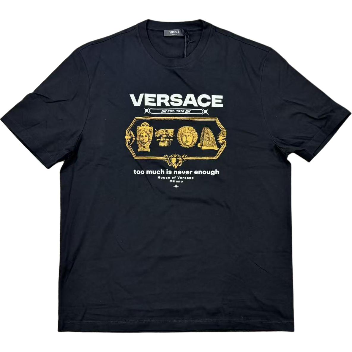 Мужская футболка Versace Logo Print (черная)