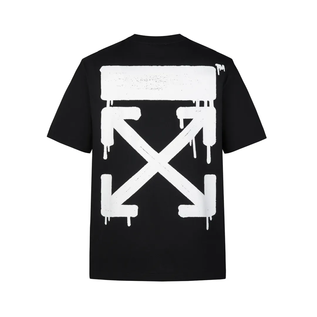 OFF WHITE T Shirts Unisex Black Crew Neck Moderate Heavyweight