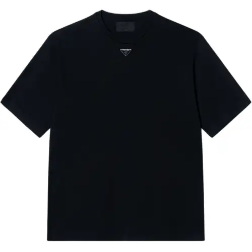 Prada Logo Plaque Crewneck T-Shirt