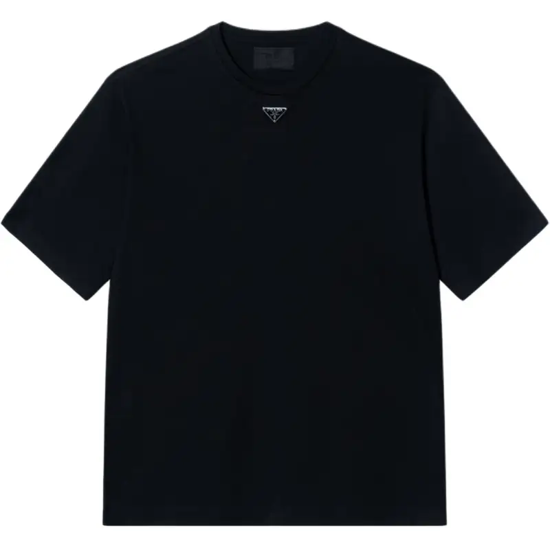 Prada Logo Plaque Crewneck T-Shirt