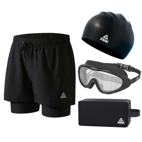 Breathable quick dry protective underware, waterproof trousers, swimming cap, swimming bag, set, beach black swimming pool, loose fit, beach style, men's style