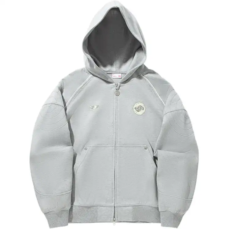 Li Ning Sweatshirts Women's Heather Gray Shark Gray Hooded Moderate Cardigan