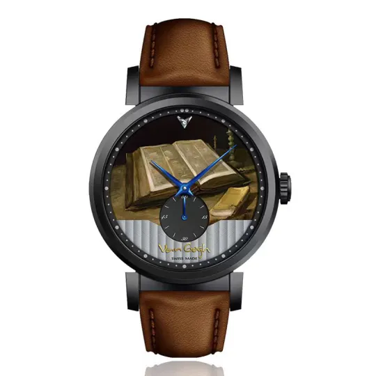 VAN GOGH Automatic Mechanical Movement Metal Strap Watch Men's Watches Black Dial