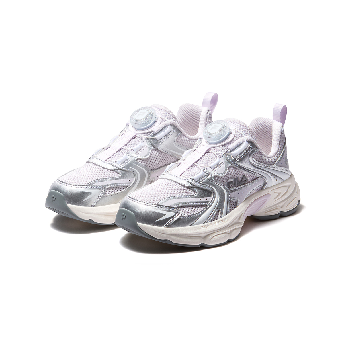 Детские кроссовки Fila KIDSHeritage-FHT 3/PEGASO 3 (бело-розовые) — 黑/太空银/紫 — фото 15