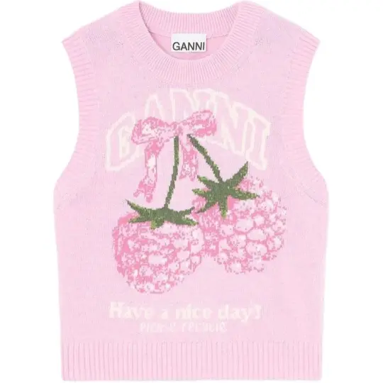 Ganni graphic knitted vest