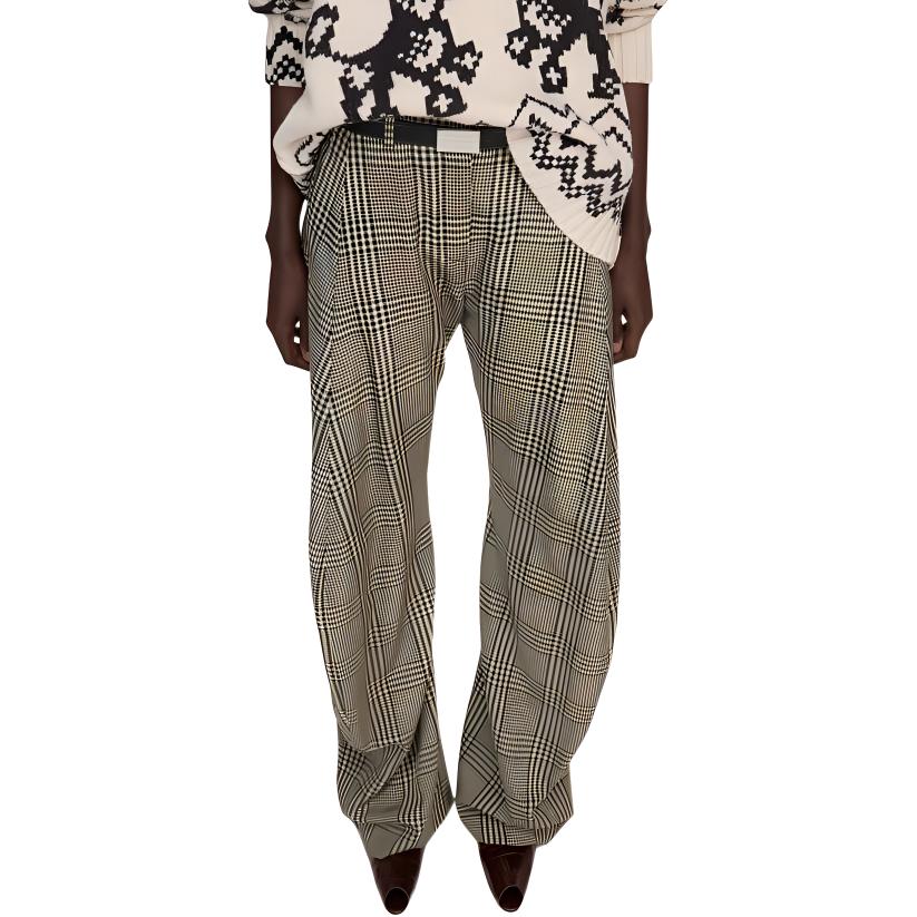 Женские штаны Acne Studios В клетку (коричневые) — фото 2