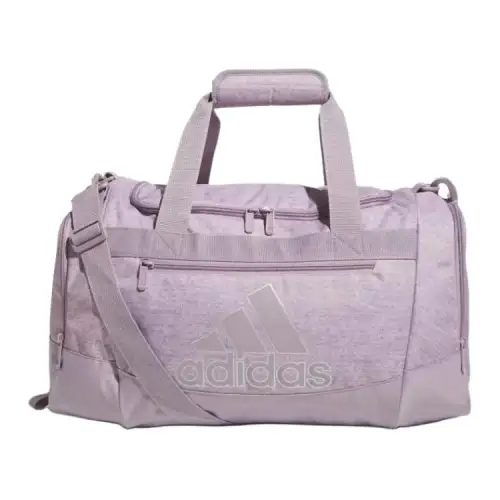 Adidas Polyester Luggage Bag, Travel Bag, Gym Bag Small Unisex Gray Spelled With Transparent Pink