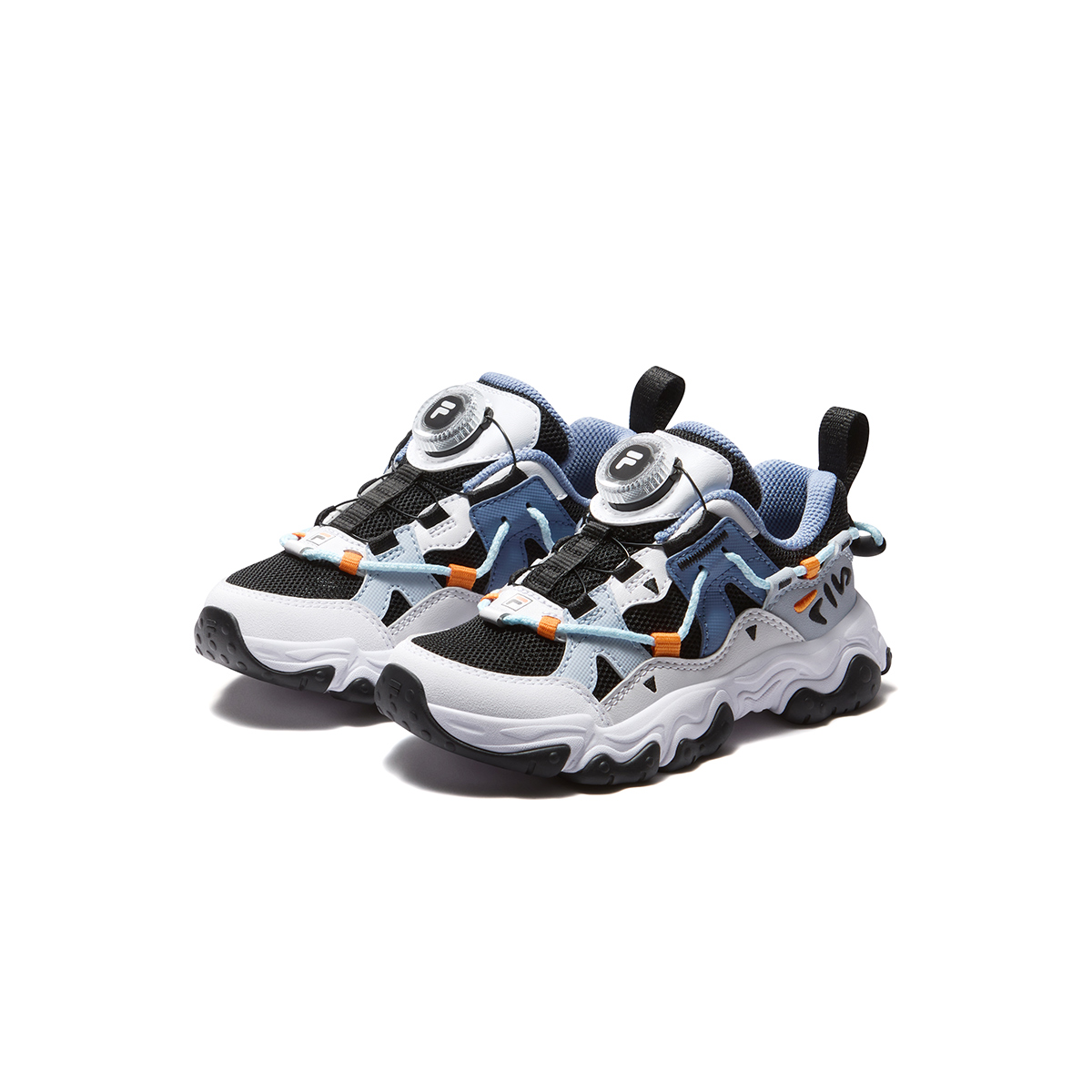 Детские кроссовки Fila KIDSHeritage-FHT FLUID 5 (черно-серые) — 黑/黎明灰 — фото 3