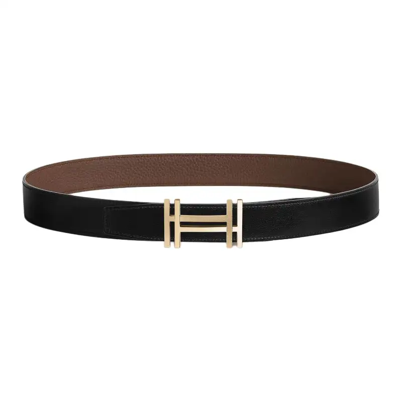 HERMES Togo Leather Belts Men's Width 3.2cm