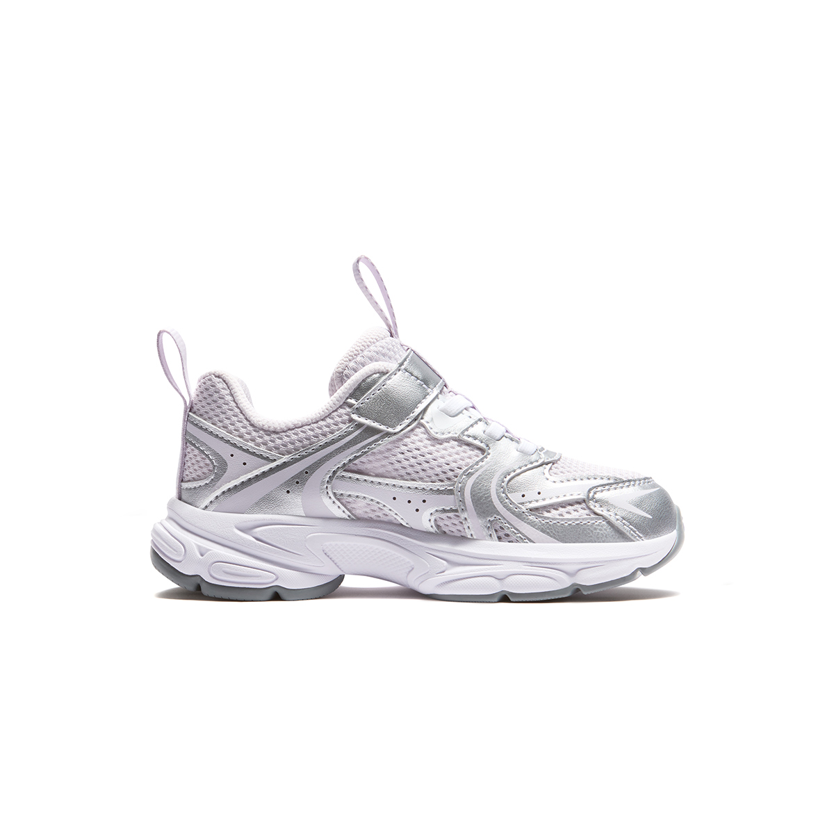 Детские кроссовки Fila KIDSHeritage-FHT 3/PEGASO 3 (фиолетово-серебристые) — 浪漫紫/太空银 /黑/太空银 — фото 2