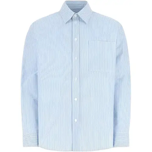Bottega Veneta Shirts Men's Blue Lapel Moderate Other