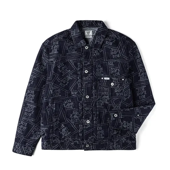 Lee 101J Western Jacket Торговый центр Тот же стиль SS26 Удобная версия 101+ Полный принт Простая повседневная джинсовая куртка с лацканами, свободная джинсовая куртка с длинными рукавами, мужской стиль