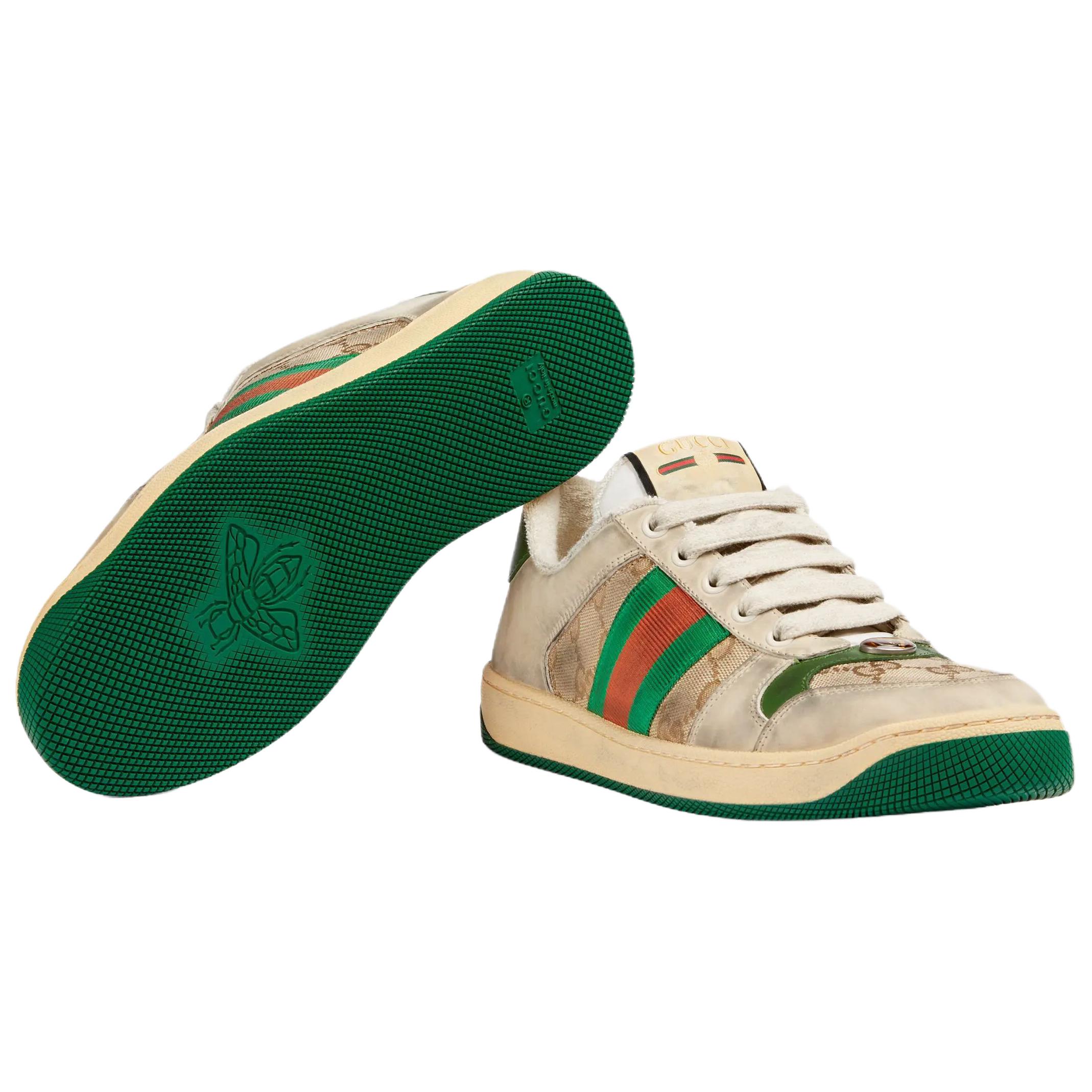 Женские кеды Gucci Screener (зеленый) — фото 6