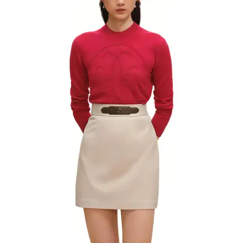 HERMES FW25 Casual Short Skirts Women's Oats Beige