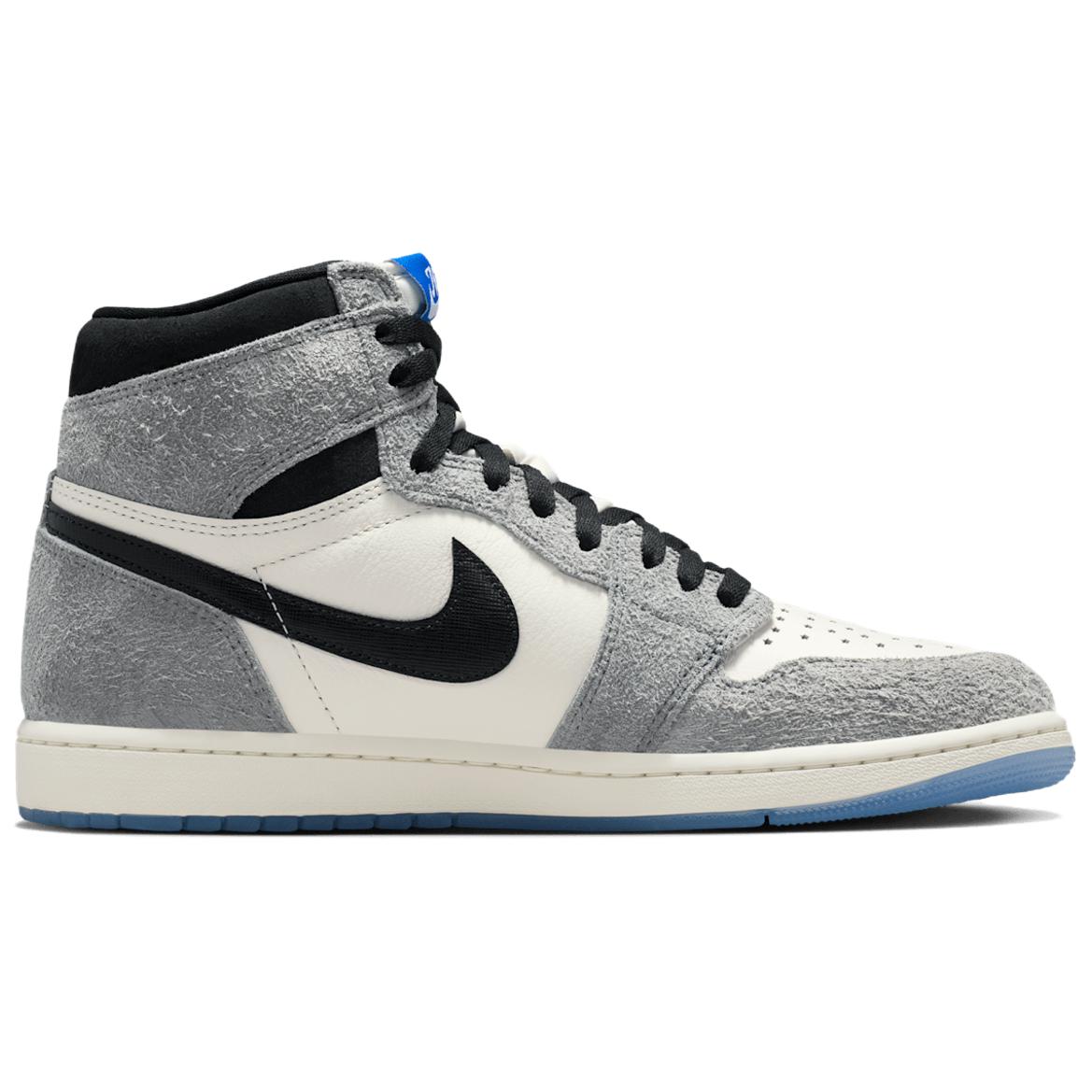 Jordan Air Jordan 1 Cushioning High top Vintage Basketball Shoes Men’s Gray White