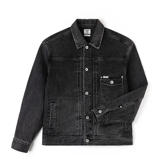 Lee 101J Western Jacket Торговый центр в одном стиле SS26 Удобная версия 101+ с лацканами Повседневная однотонная черная серая однобортная свободная джинсовая куртка мужского стиля