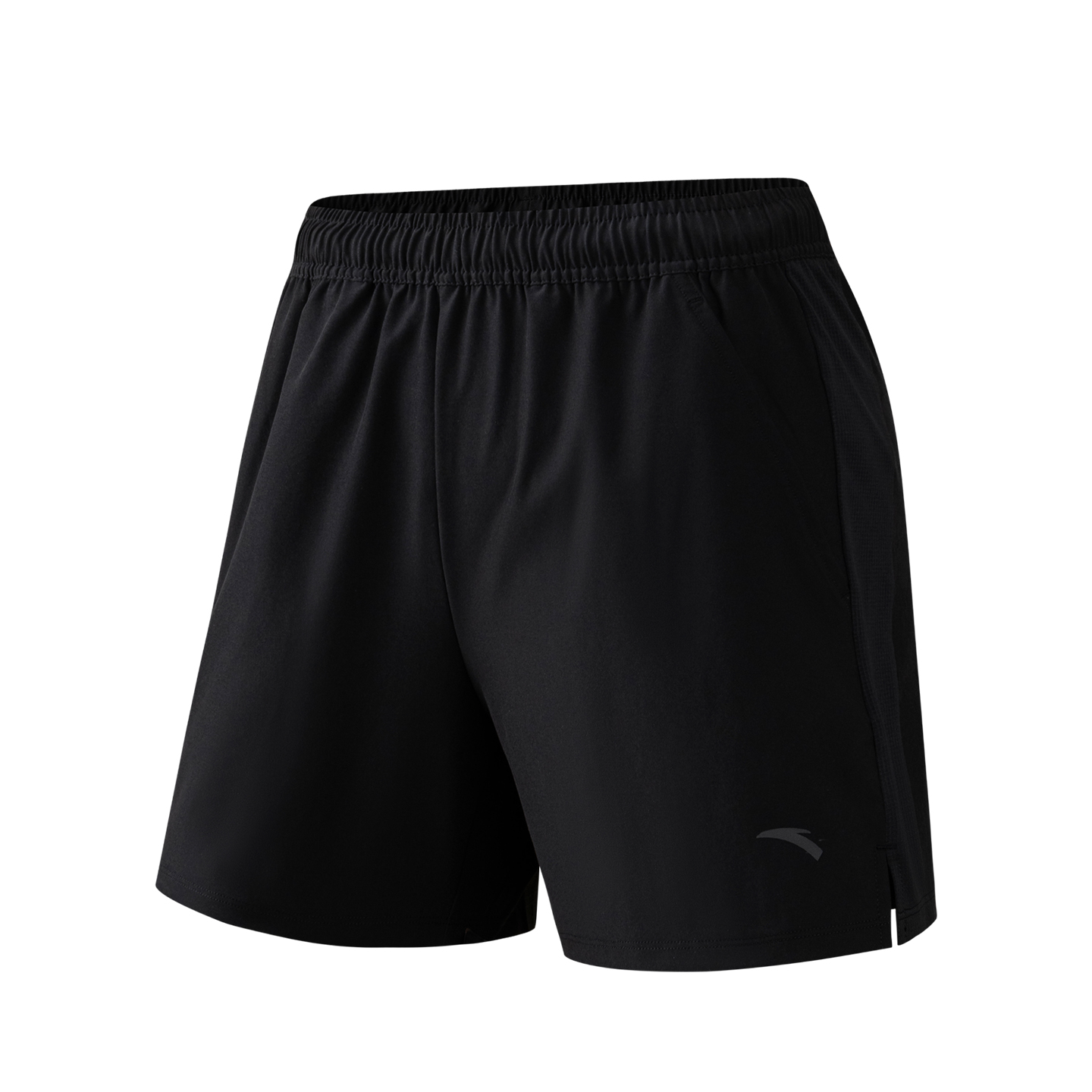 Anta Comprehensive training series, running, leisure yoga, sports training, solid color mid-waist strap, comfortable, breathable and versatile, five-point woven shorts, women's style, basic black