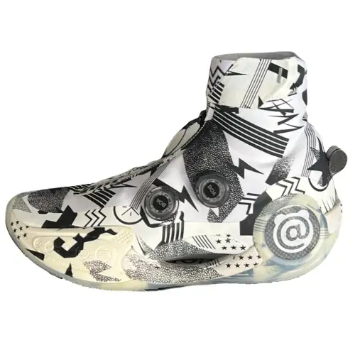 Li Ning Slip Resistant Abrasion Resistant High top Basketball Shoes Men's Gray White