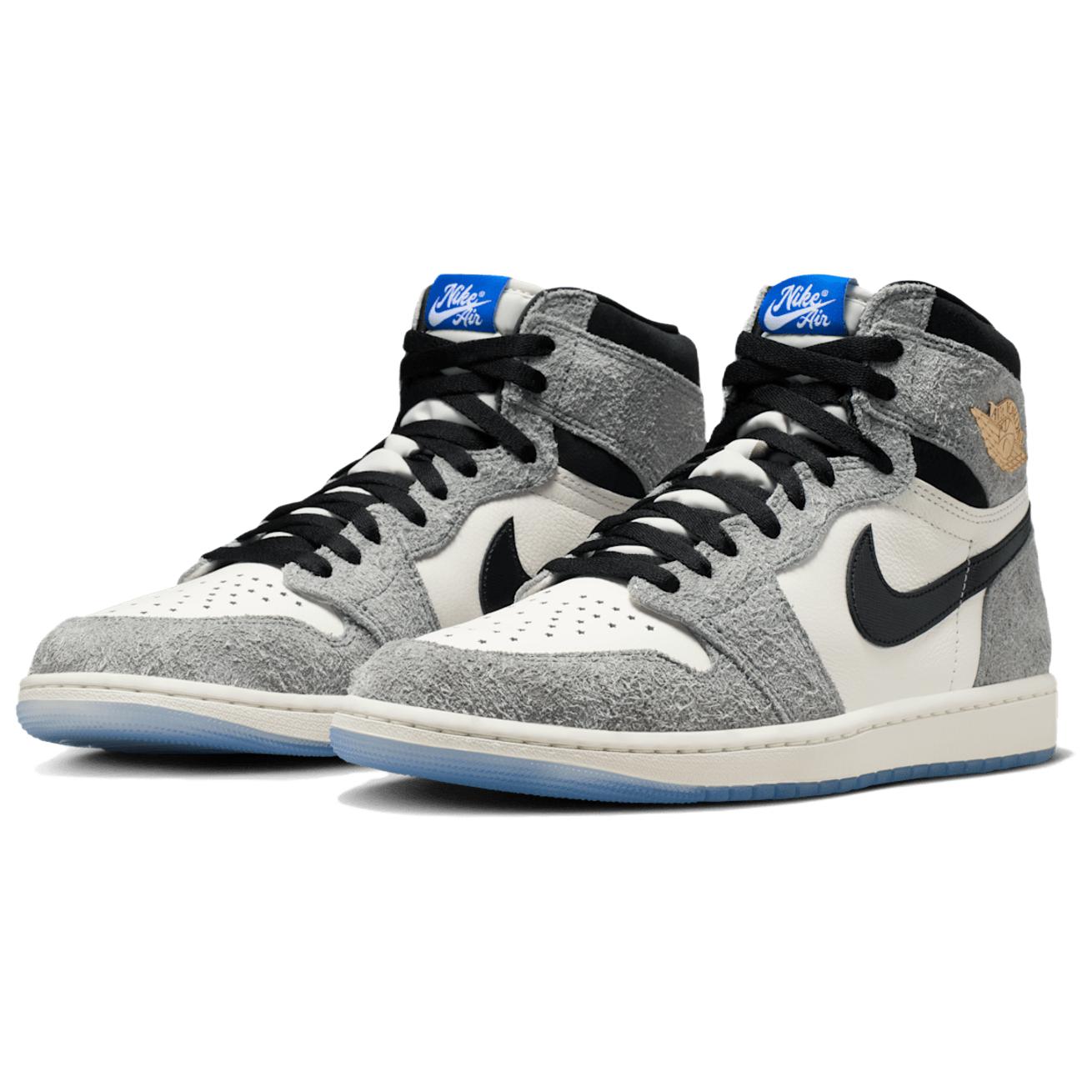 Jordan Air Jordan 1 Cushioning High top Vintage Basketball Shoes Men’s Gray White