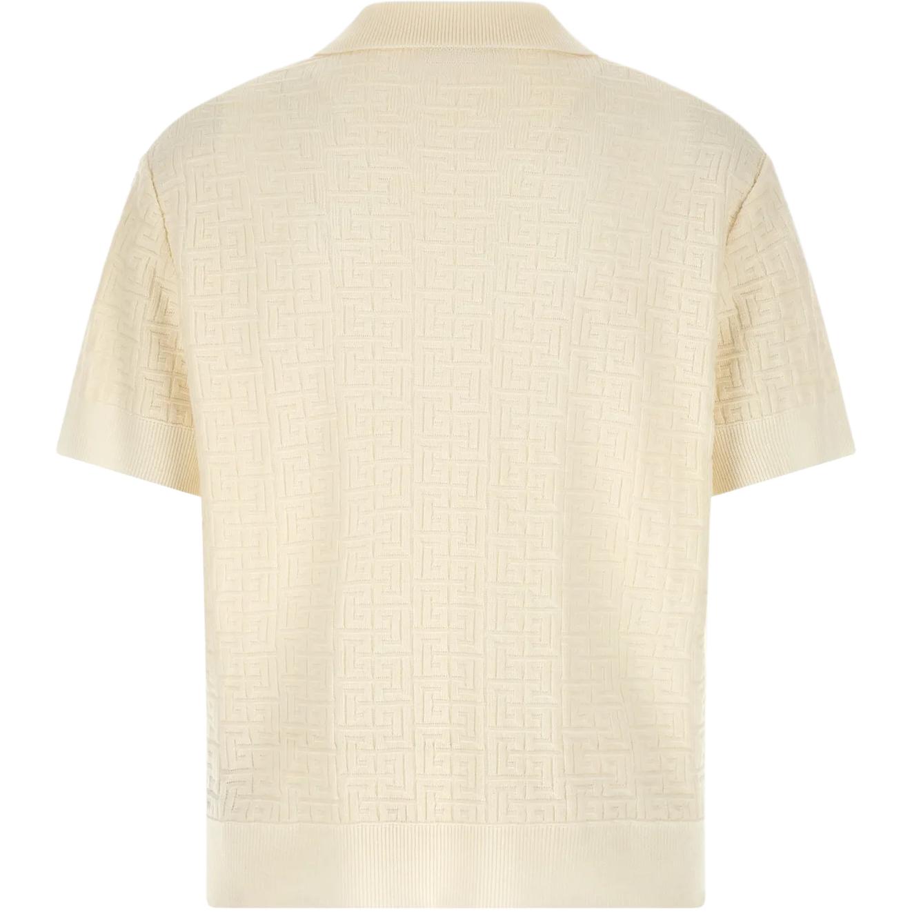 Мужская футболка-поло BALMAIN SS26 (черная) — Белый — фото 2