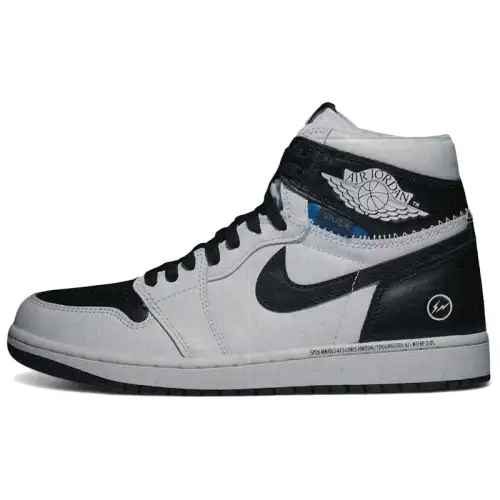 Jordan x Union X Fragment Design Air Jordan 1 High top Vintage Basketball Shoes Unisex Black White