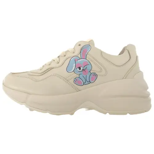 GUCCI Leather Low top Chunky Sneakers Women's Beige