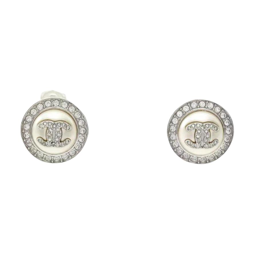 Женские серьги Chanel CC Logo (серебряные)