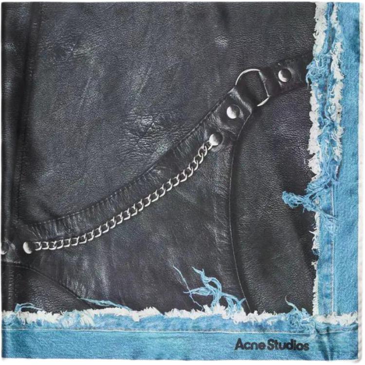 Мужской шарф Acne Studios CA0417 (черно-синий)
