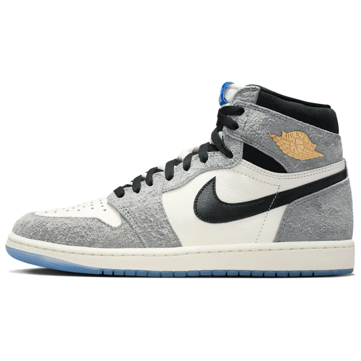 Jordan Air Jordan 1 Cushioning High top Vintage Basketball Shoes Men's Gray White