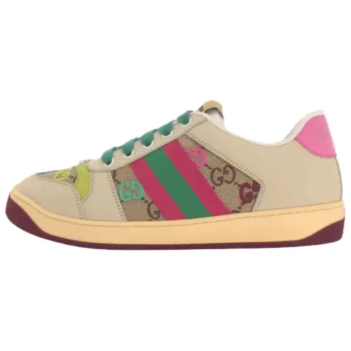 GUCCI Screener Canvas Low top Skateboard Shoes Women's White