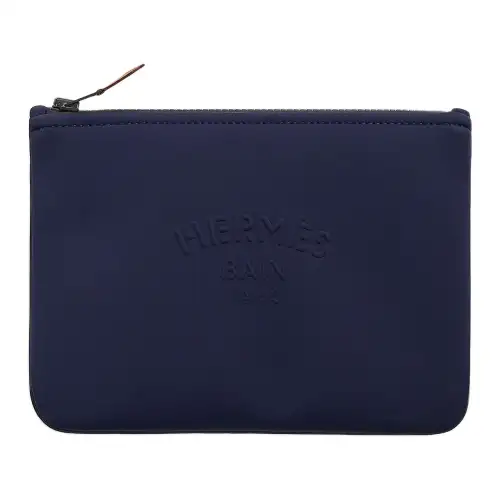 HERMES Neobain Nylon Clutch Small Women's Marine Blue