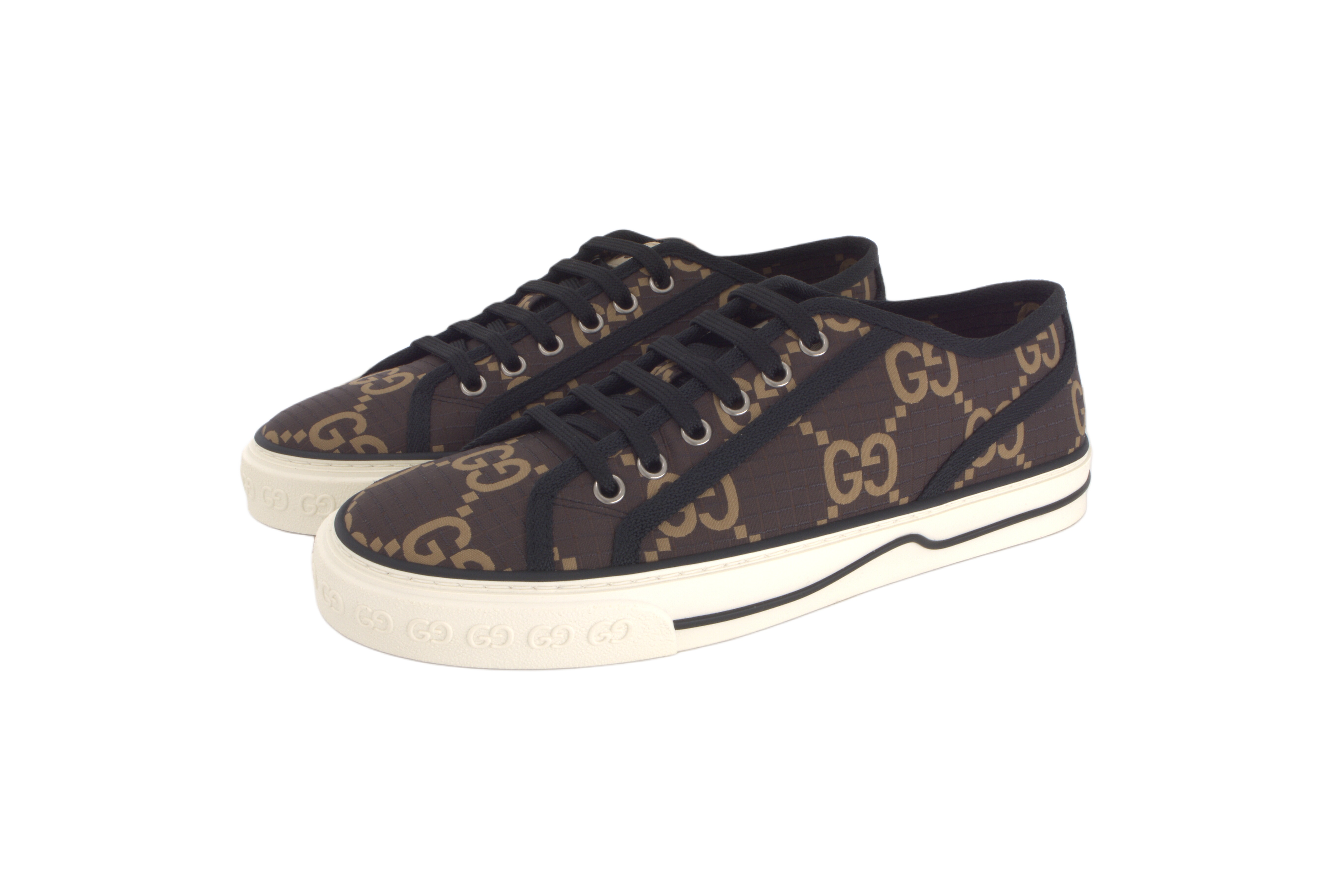 Мужские кеды Gucci Tennis 1977 (коричневые) — фото 3