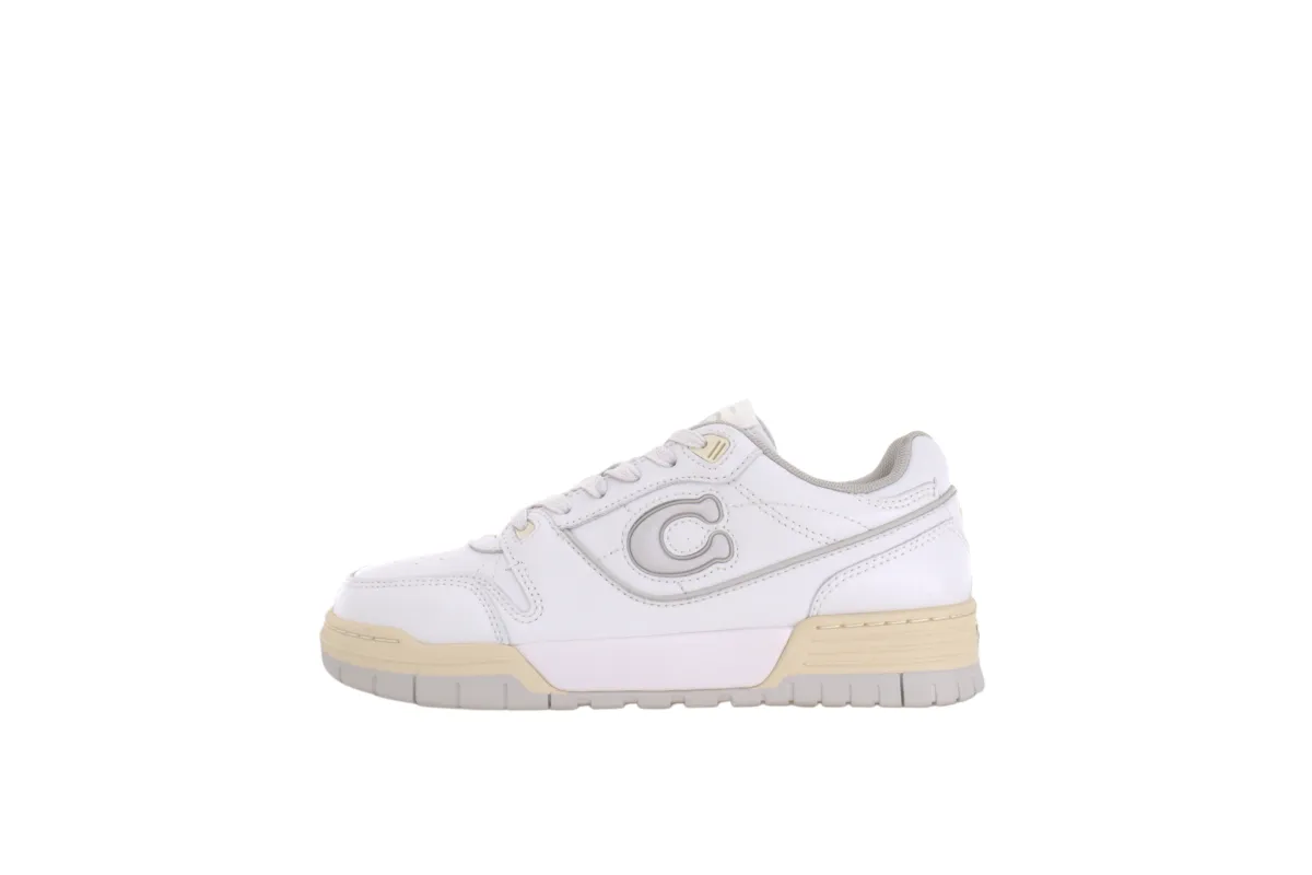 COACH Soho Leather Low top Skateboard Shoes Women's Fluorescent White