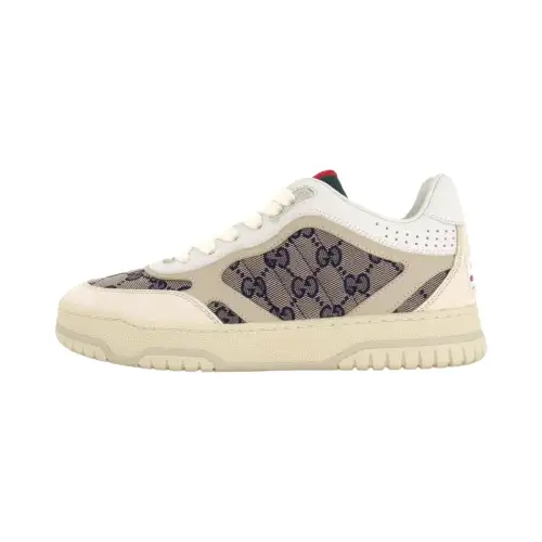 GUCCI Re Web Low top Skateboard Shoes Women's Beige