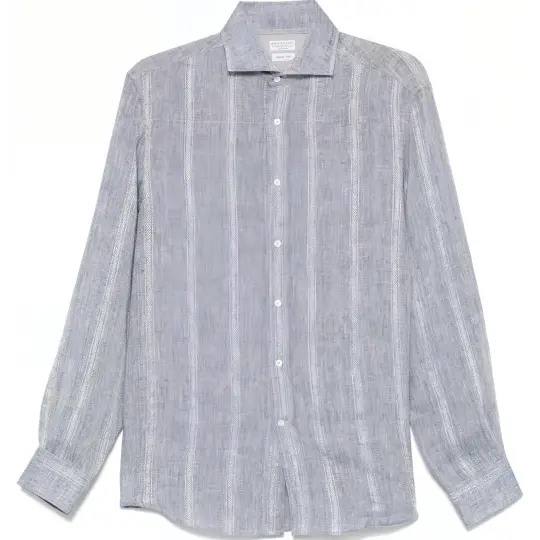 Brunello Cucinelli slub-texture shirt