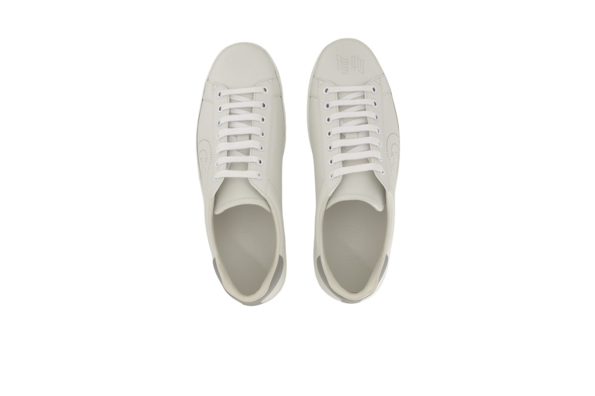 Мужские кеды Gucci ACE (бело-серые) — фото 4