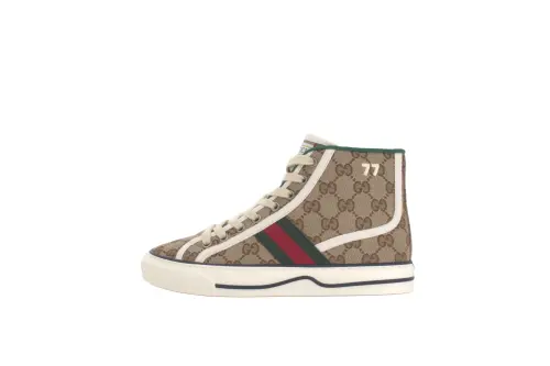 Gucci Wmns Tennis 1977 High 'Beige Ebony' Women's